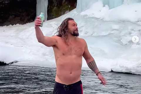 Jason Momoa Just Went Shirtless for a Swim in Ice-Cold Water