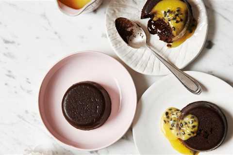 Delicious and healthy molten chocolate pudding with passionfruit curd recipe