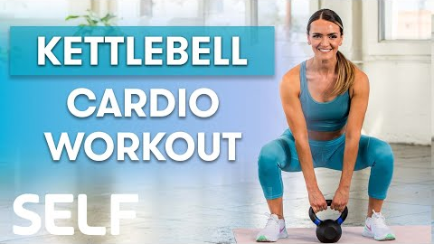 20-Minute Kettlebell Cardio Workout For Beginners | Sweat With SELF