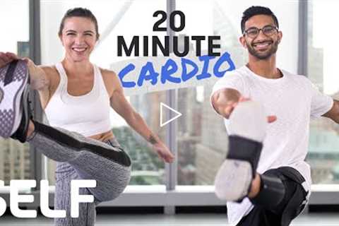 20 Minute Heart-Pumping Cardio Workout - No Equipment With Warm-Up & Cool-Down | SELF