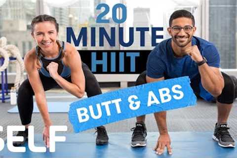 20 Minute HIIT Cardio Workout Glutes & Abs No Equipment With Warm-Up and Cool-Down | Sweat With ..