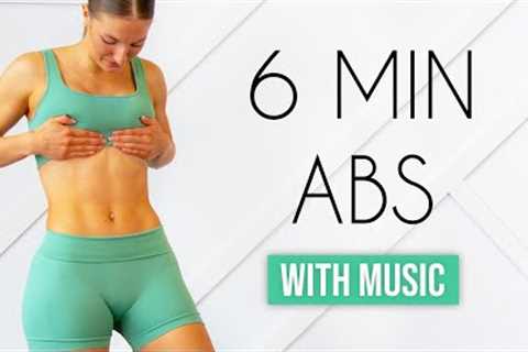 6 MIN FLAT ABS WORKOUT - with music (At Home No Equipment)