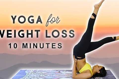 10 Min Yoga for Weight Loss | Beginner-Intermediate Flow with Sheena, Short Yoga Class At Home